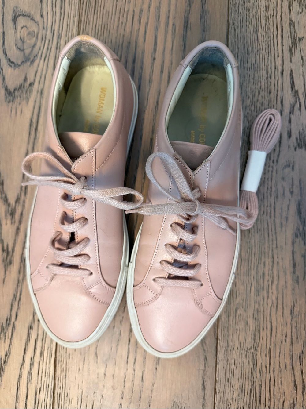 Common Projects Pale Pink Leather Low-Top Sneakers